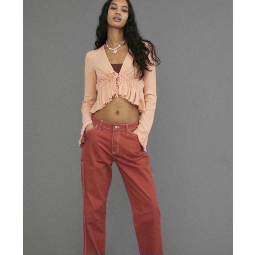 Urban Outfitters Ruffled Long-sleeve Blouse